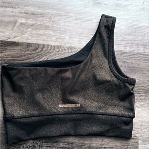 Black One-Shoulder Sports Bra and Pants set